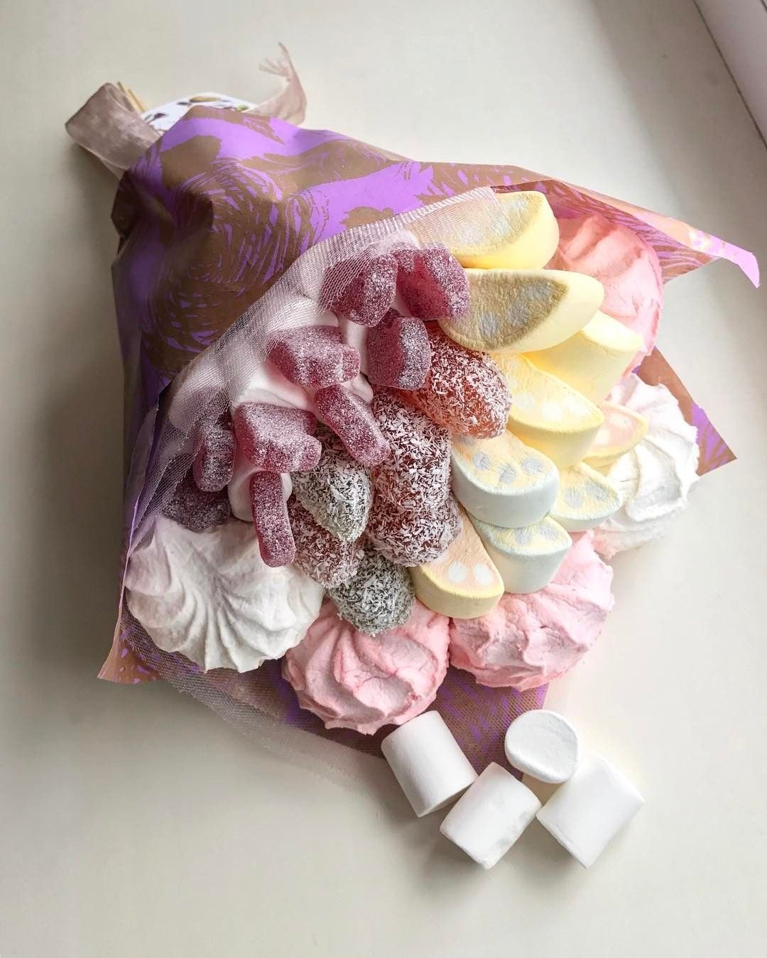 Зефирные розы букет