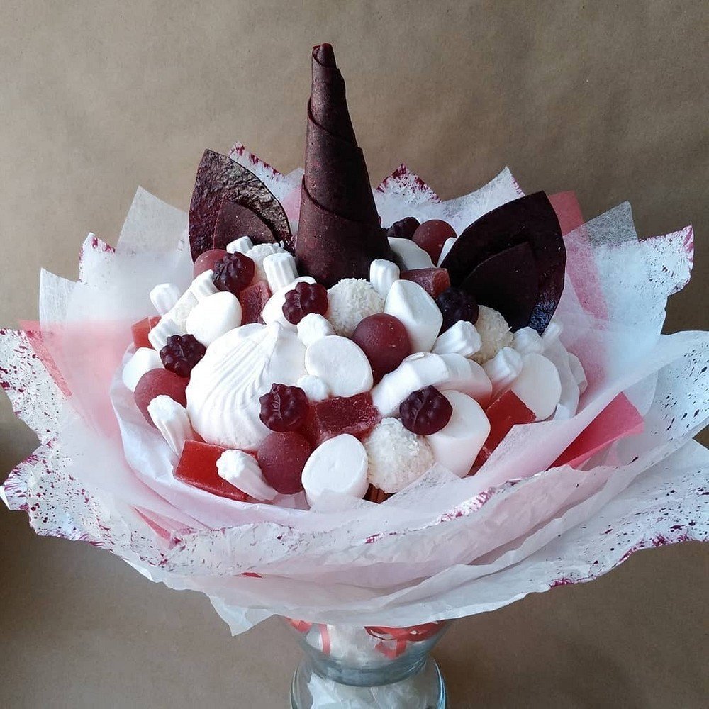 Букет из пастилы и зефира