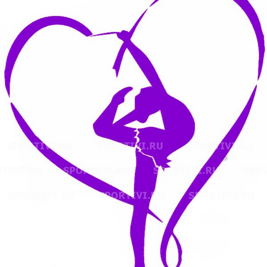 Гимнастка с лентой силуэт