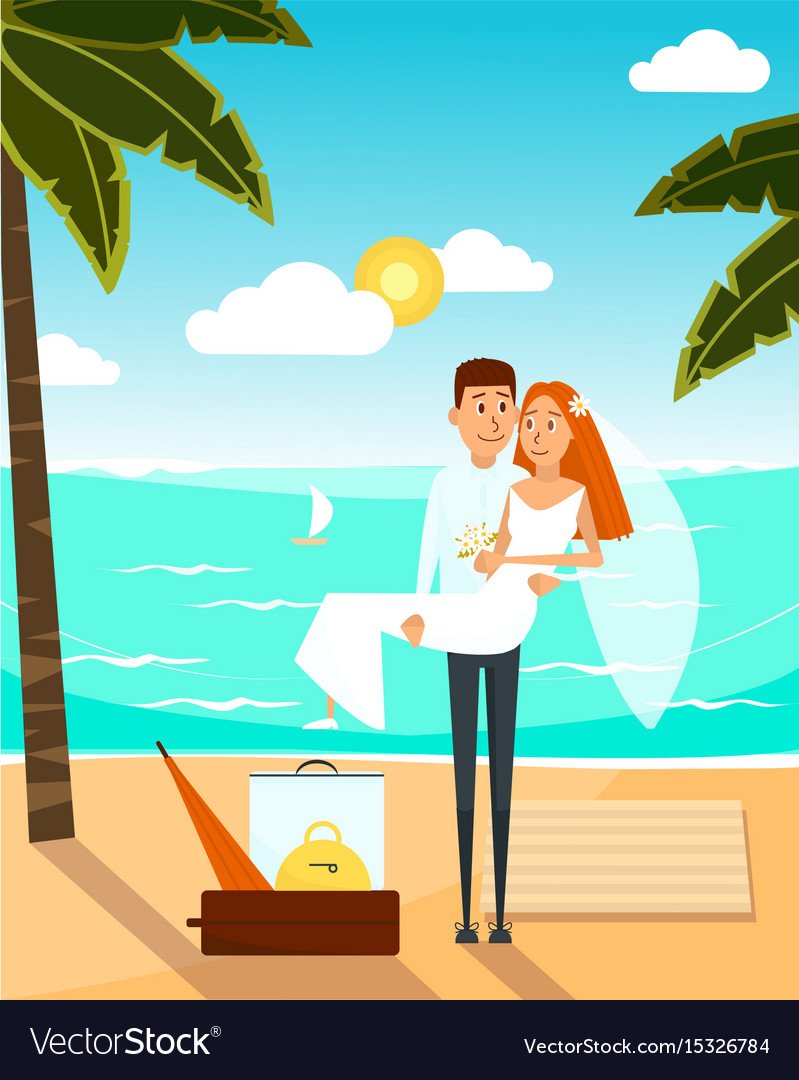 Свадебное путешествие вектор