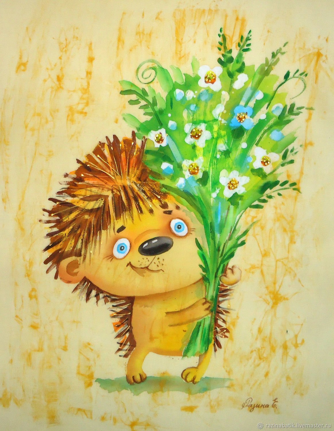 Еж в ромашках