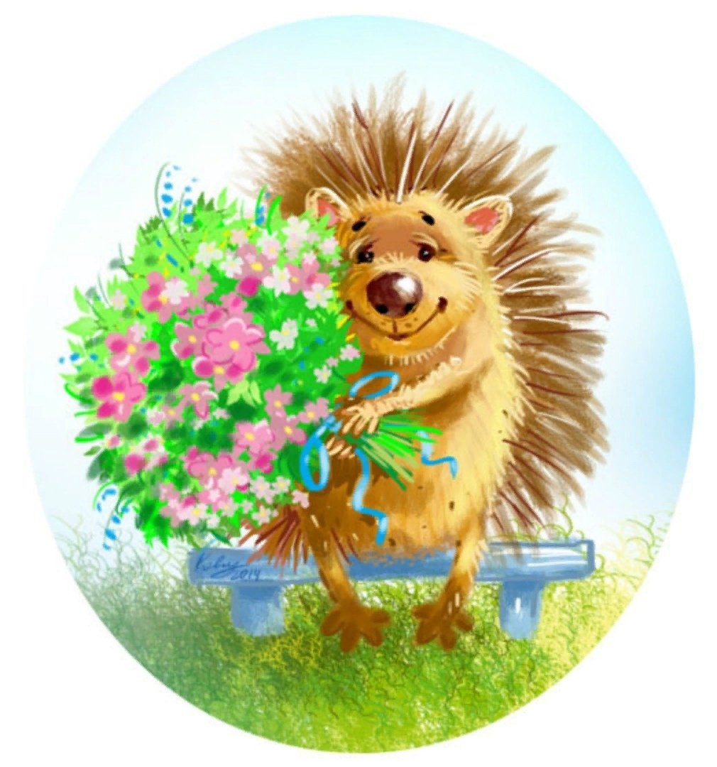 Милые ежики с тортиком