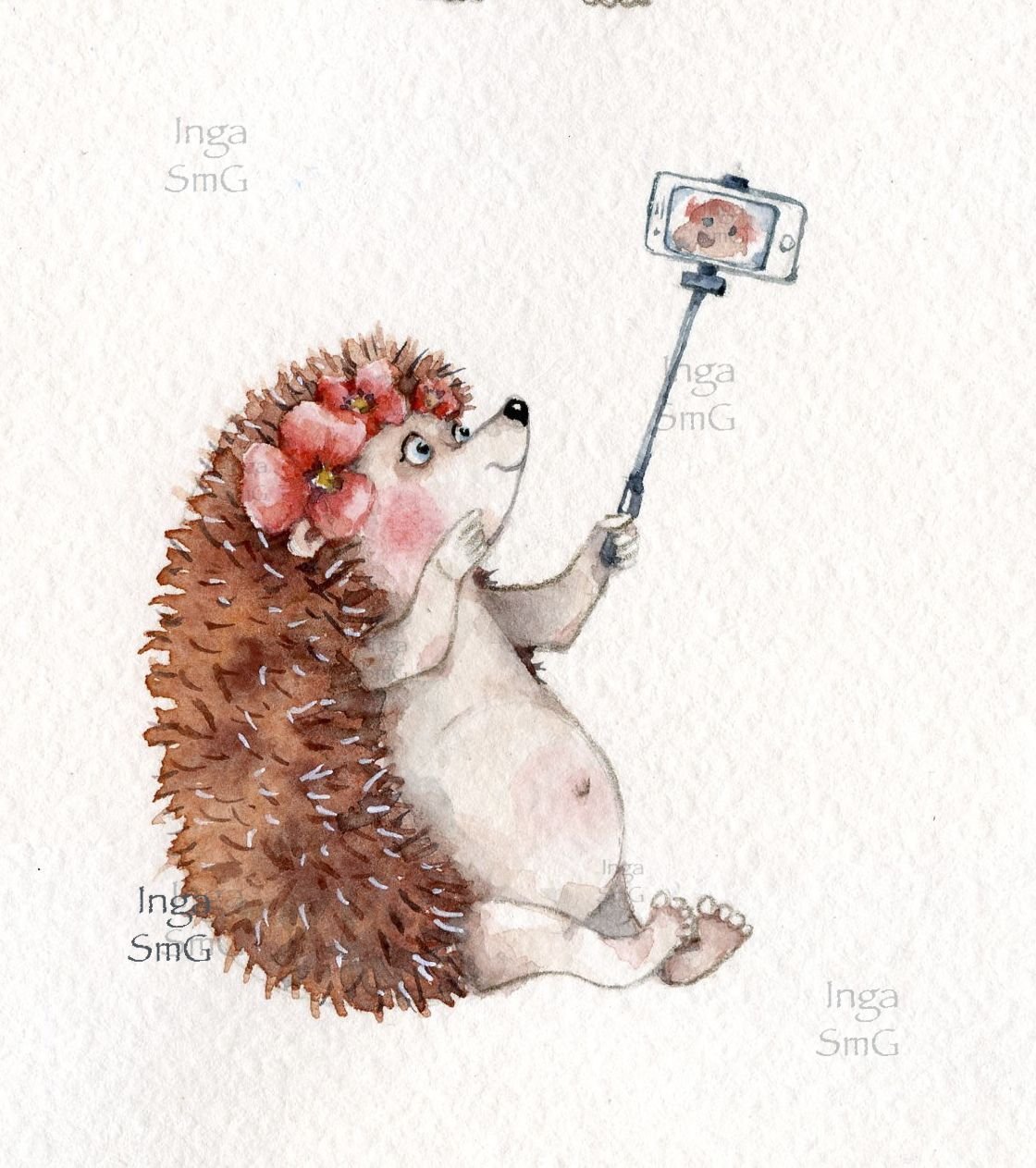 Ежик с цветочком