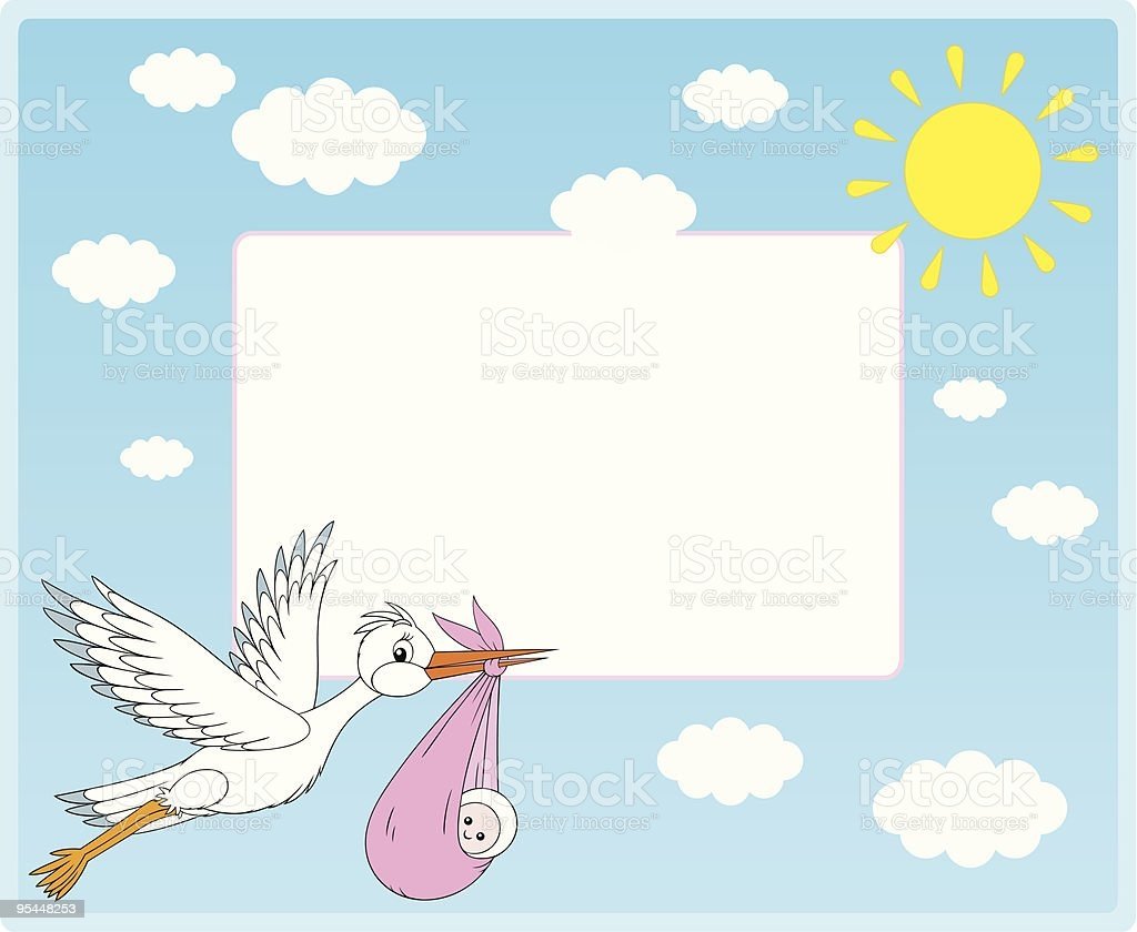 Рамка с аистом для новорожденных