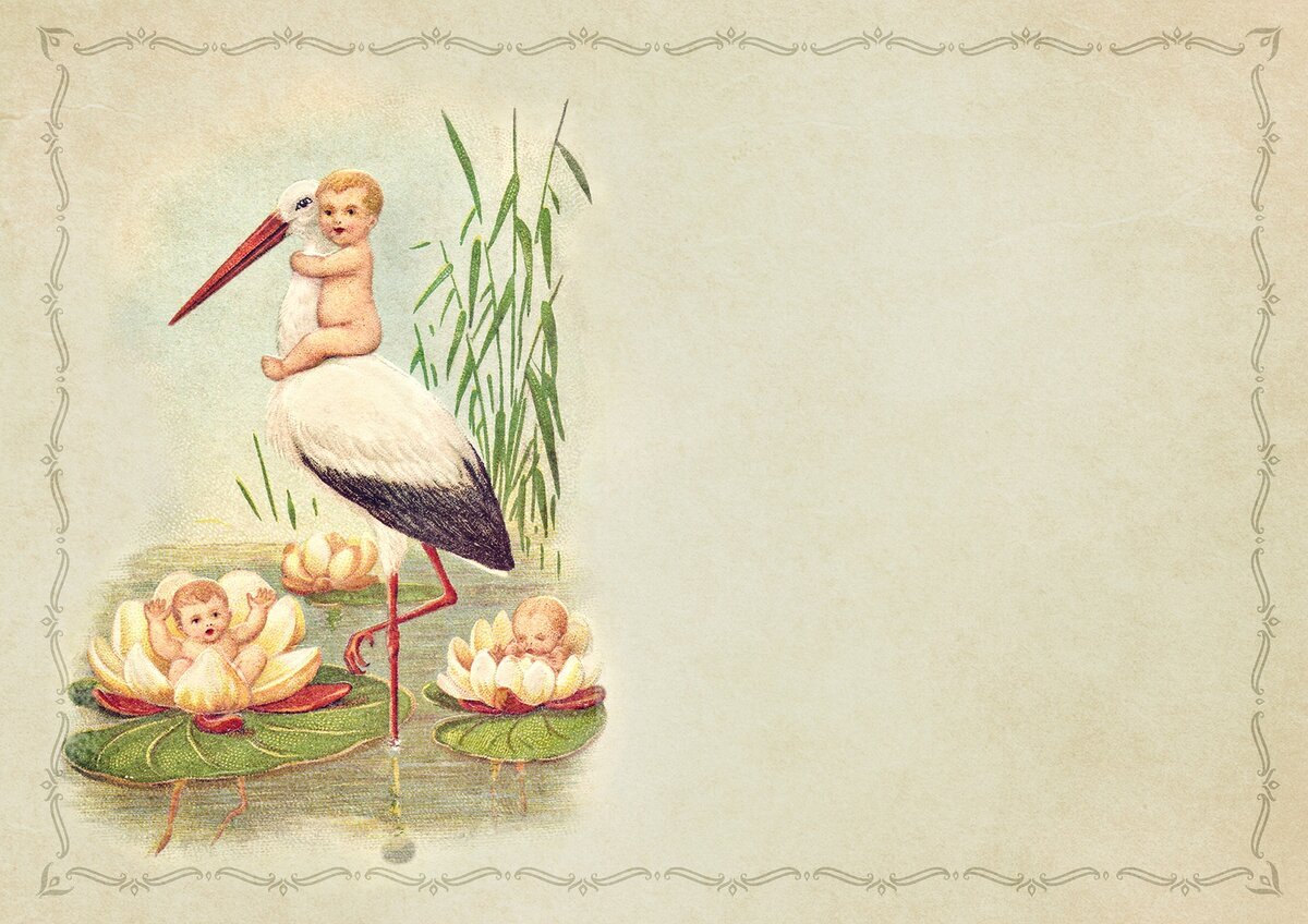 Аист для скрапбукинга