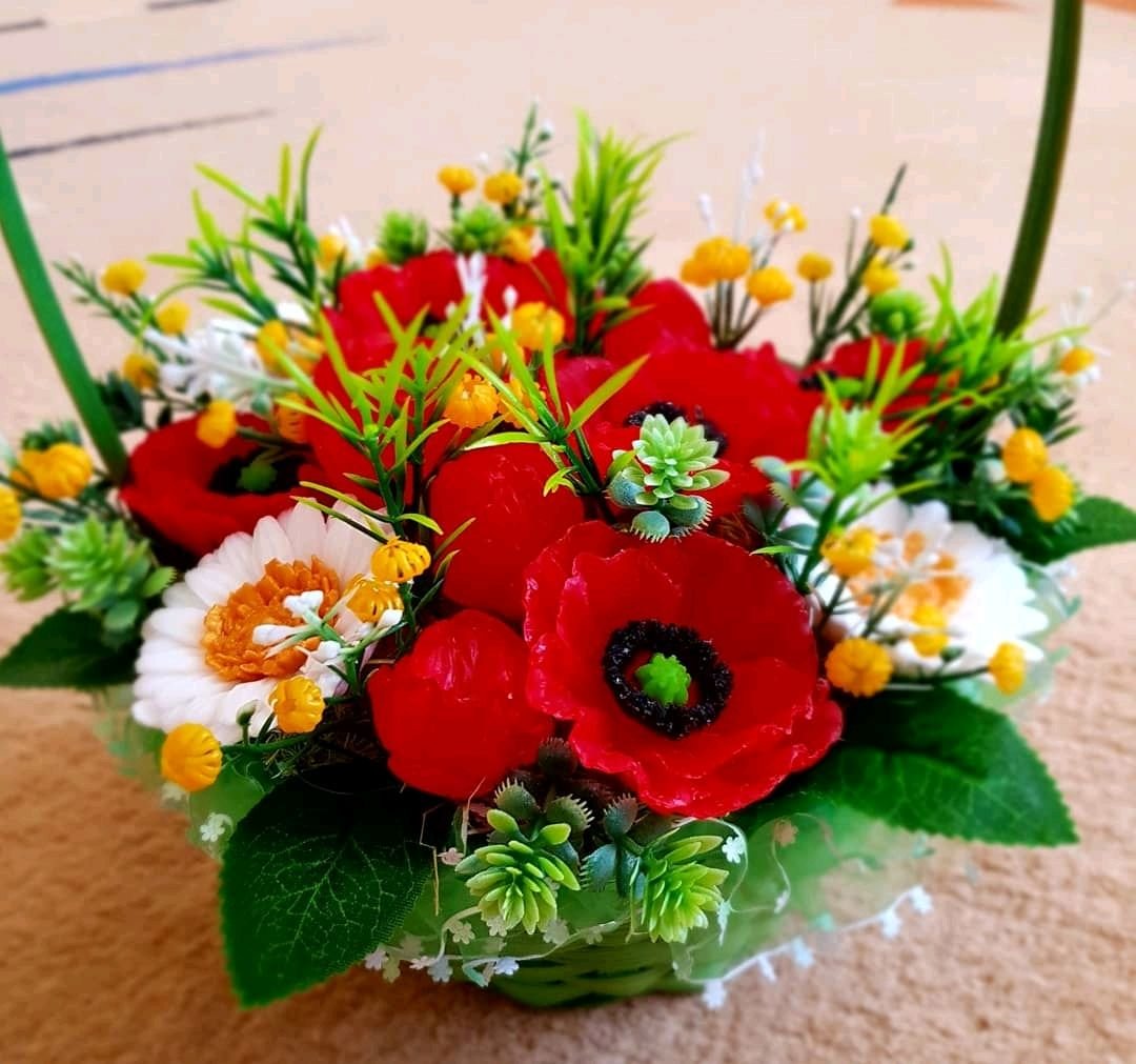 Букет ромашек из мыла