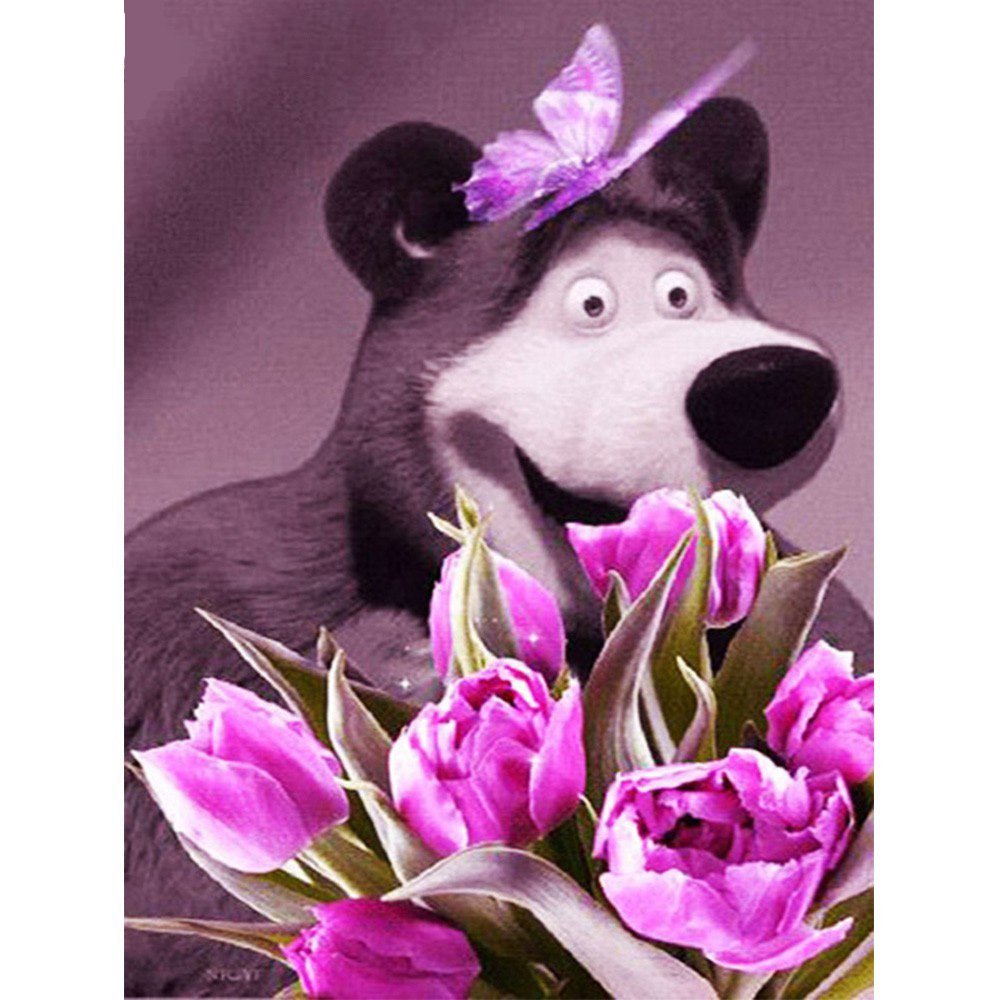 Маша и медведь цветы