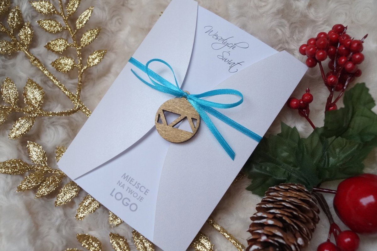 Новогодняя открытка корпоративная синяя