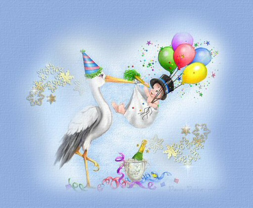 С рождением сына Аист