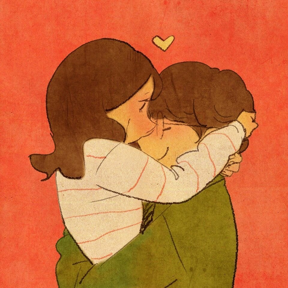 Объятия иллюстрация