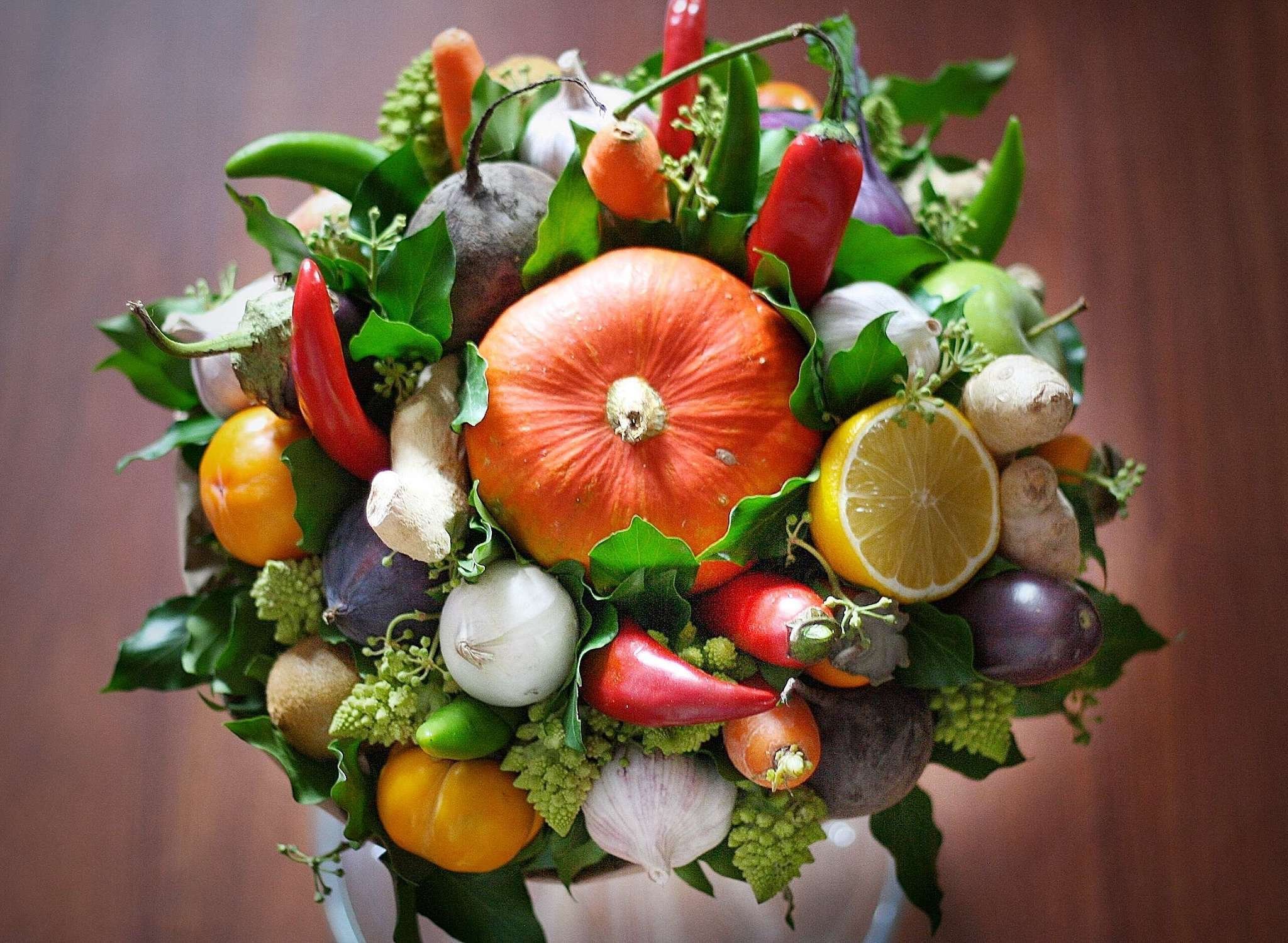 Букеты из овощей и фруктов - 66 фото