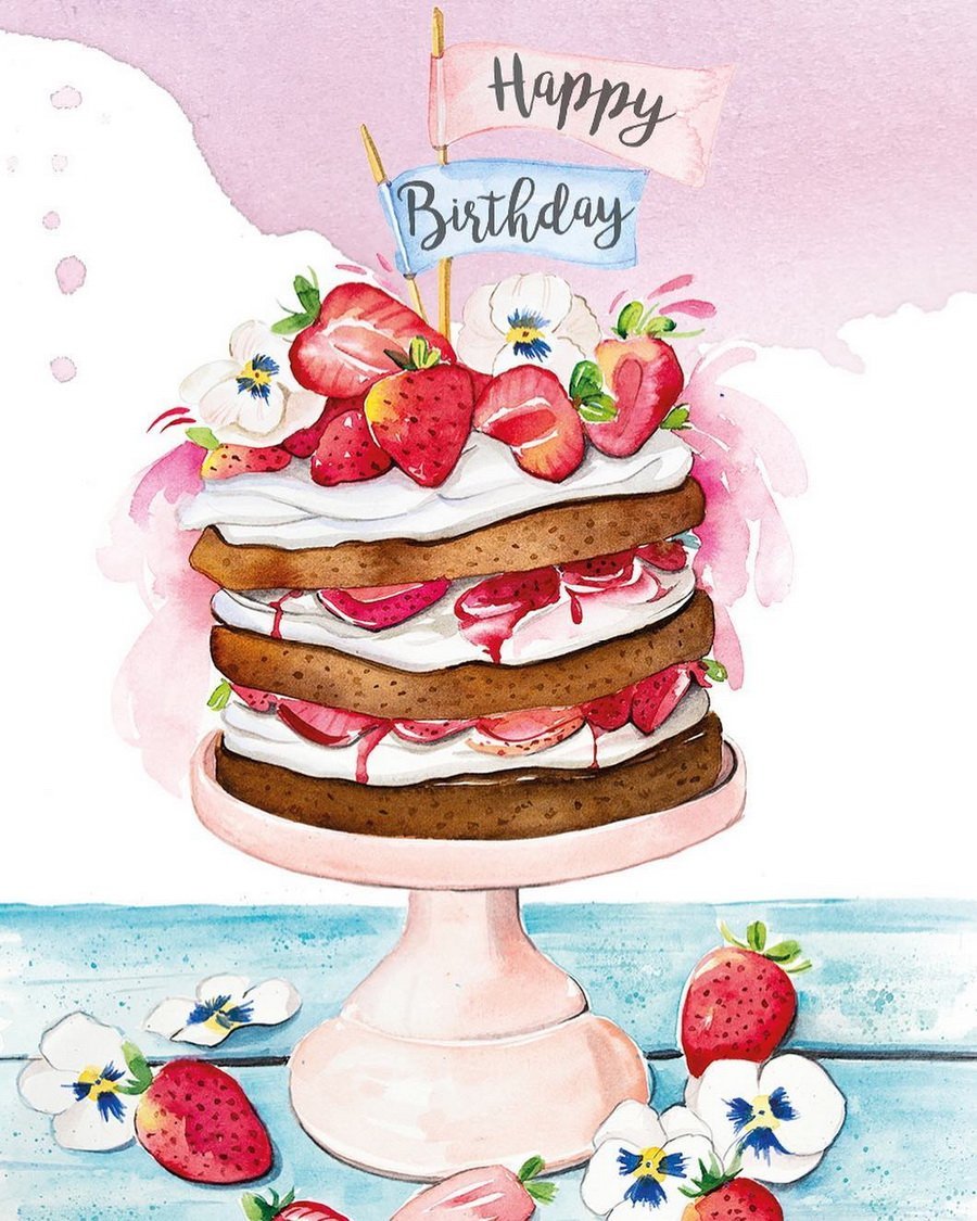 Модные иллюстрации день рождения
