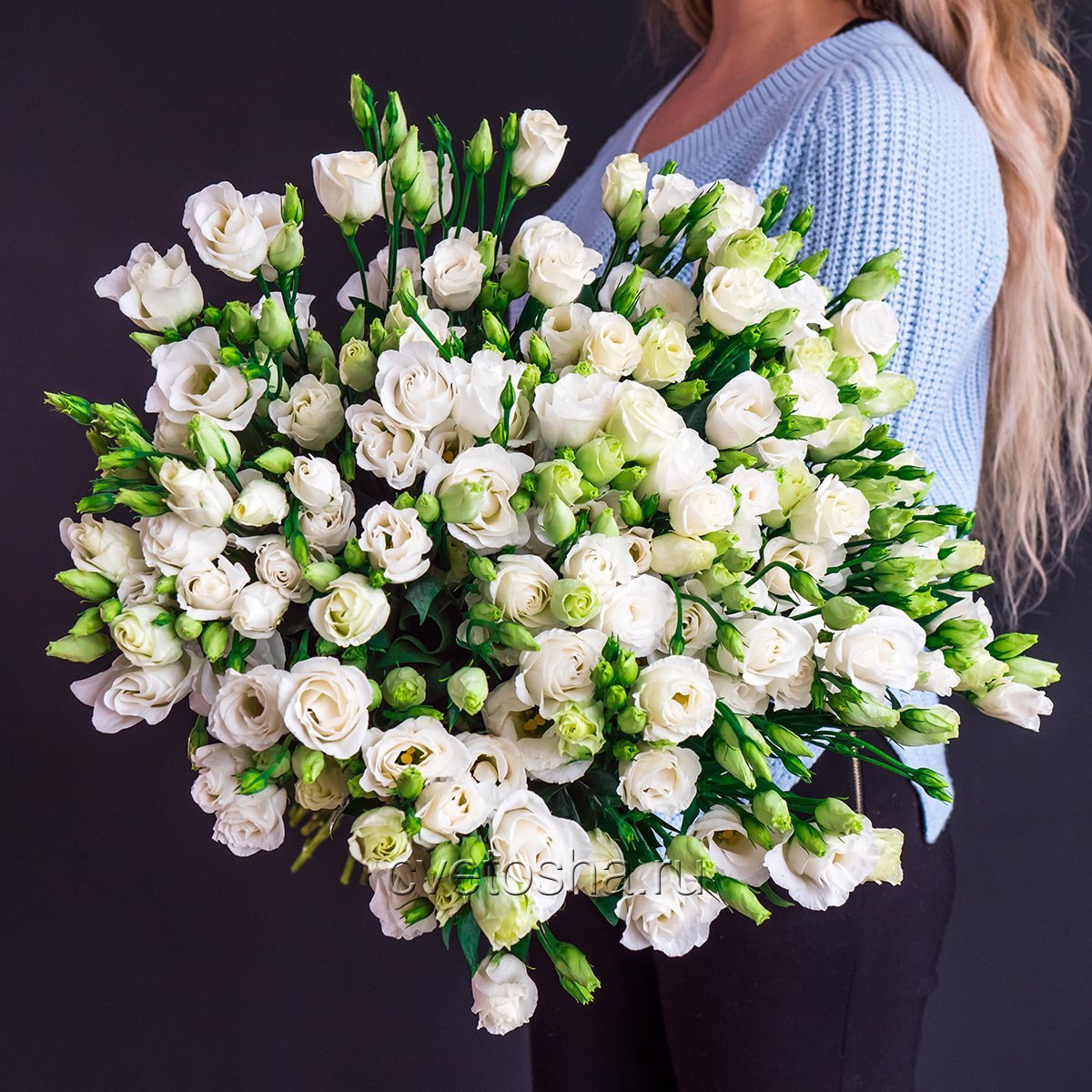 Монобукет эустома белая