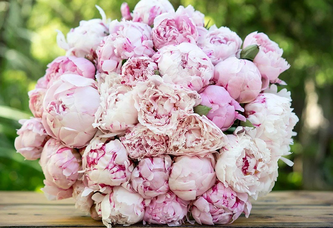 Букет с пионами