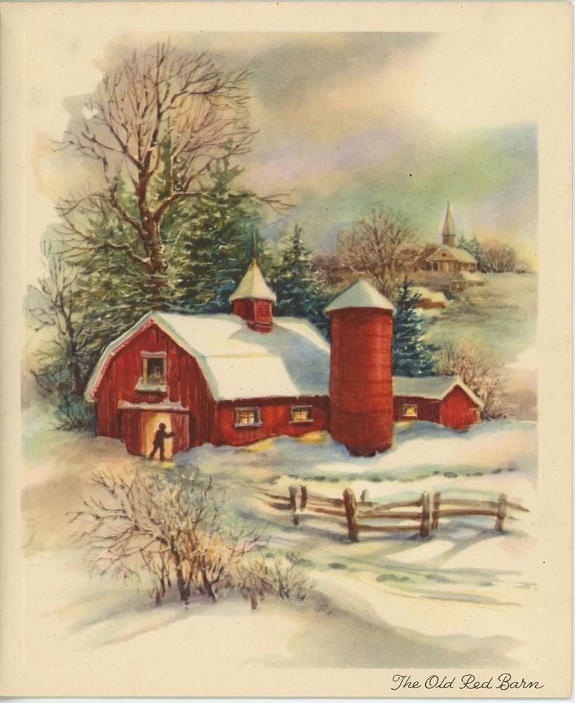 Винтажные новогодние пейзажи