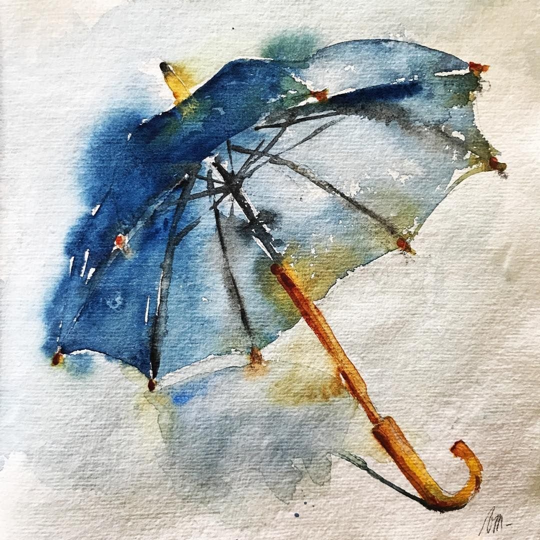 Открытка зонтик. Зонт акварель. Зонт в живописи. Зонтики в живописи. Акварельные зарисовки.