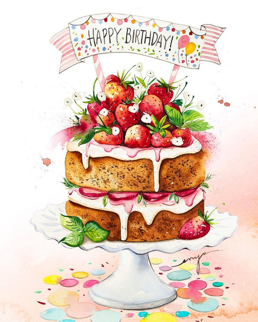 Открытки с днём рождения стильные и модные