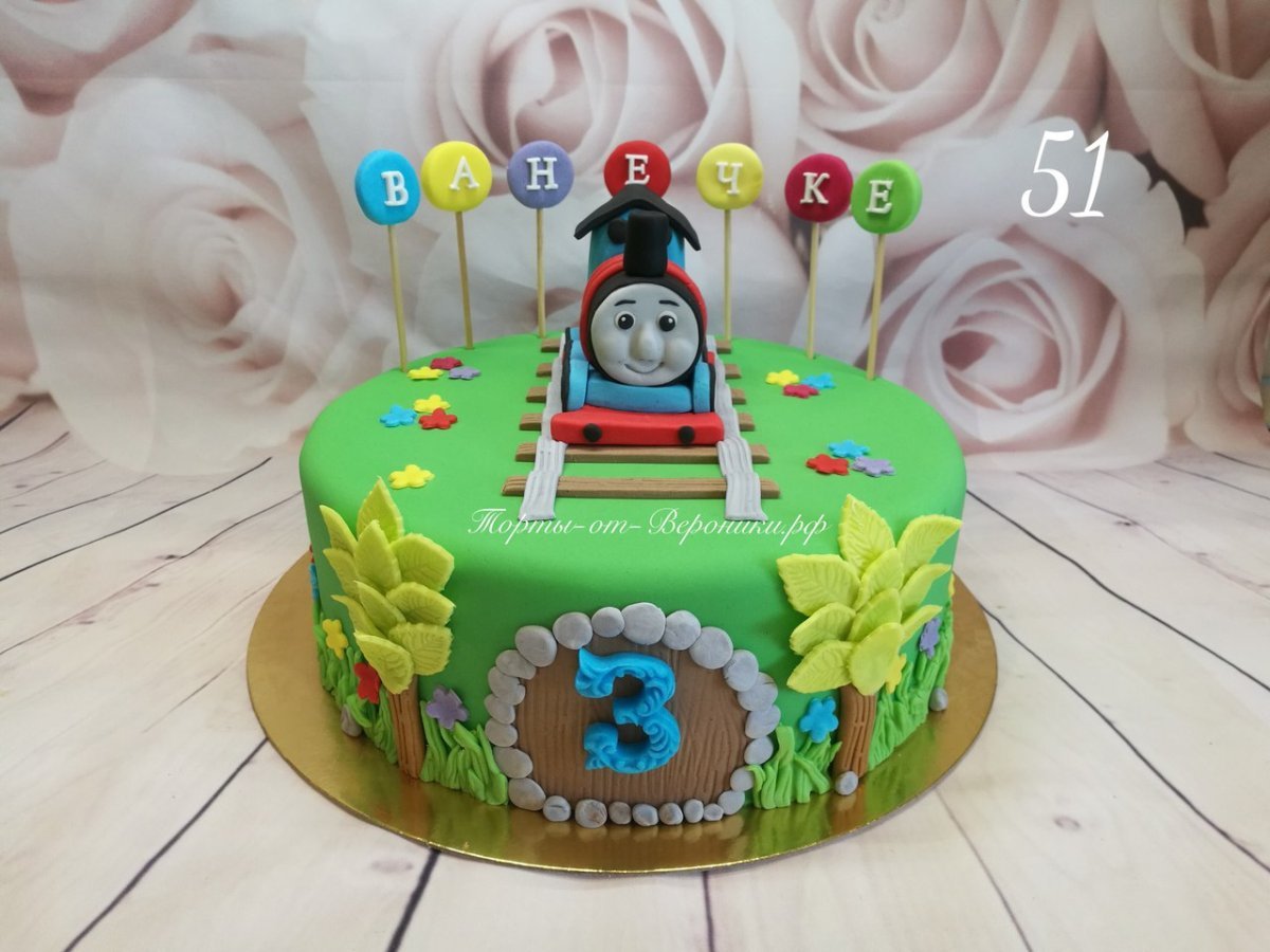 Кремовый тортик с паровозиком