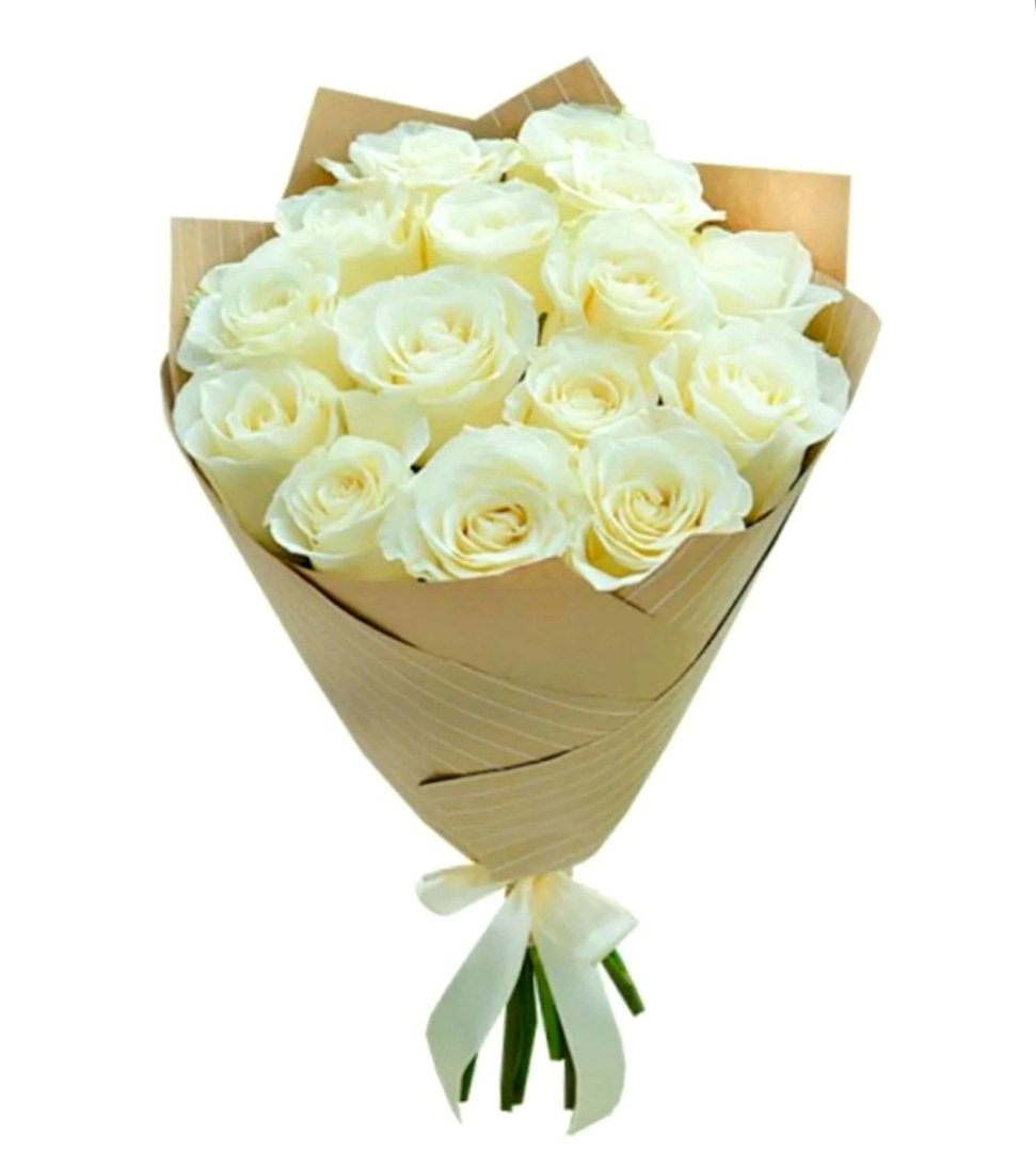 Эквадорские белые розы, 15 роз