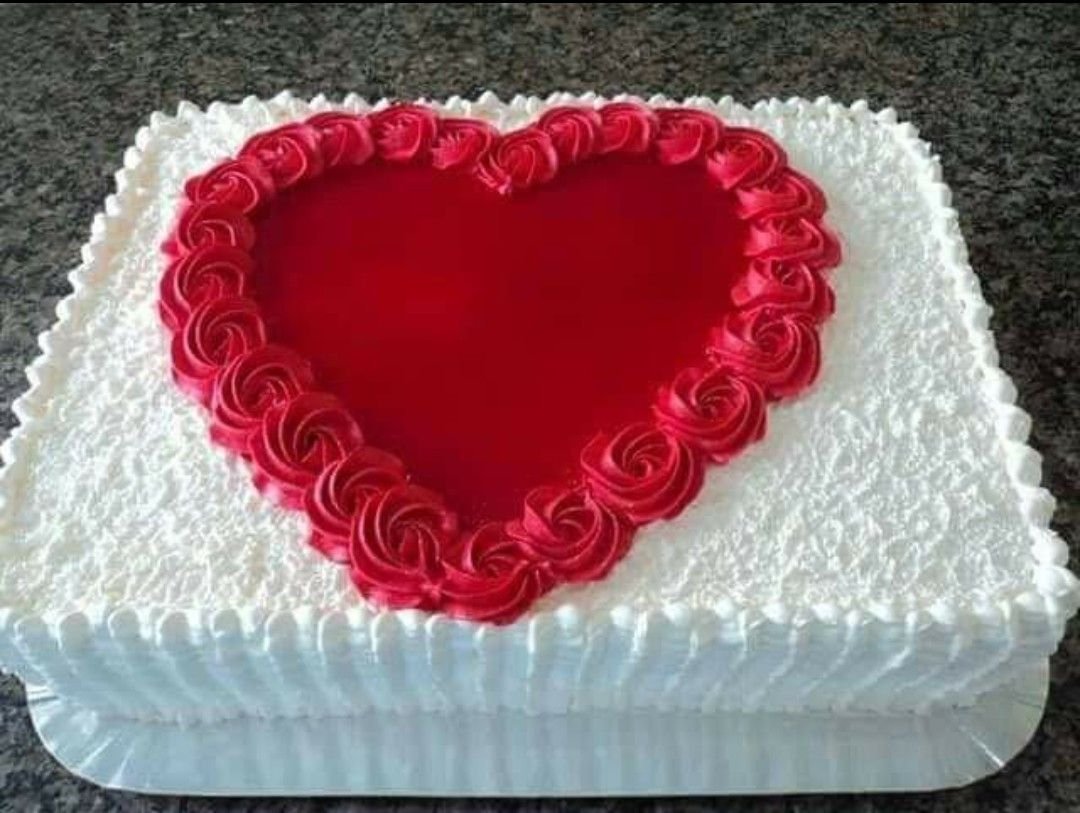 Торт сердечко кремовый
