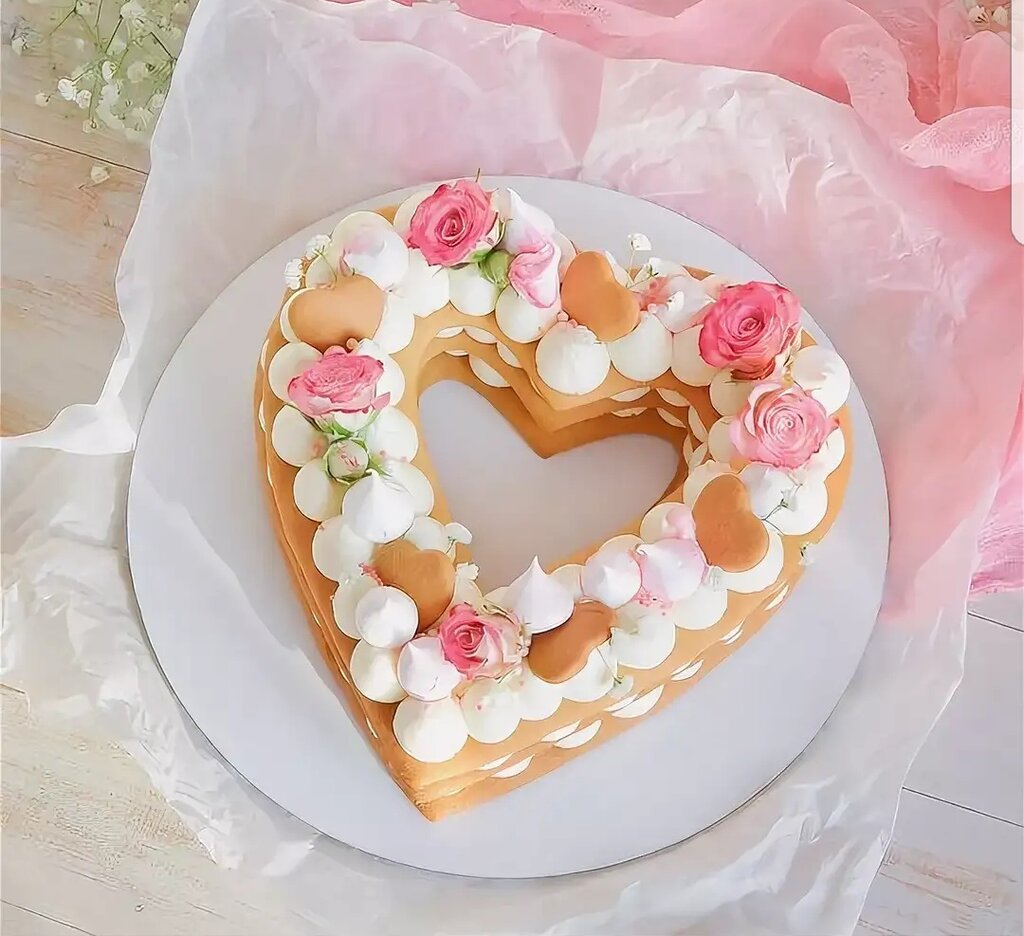 Торт сердце медовые коржи