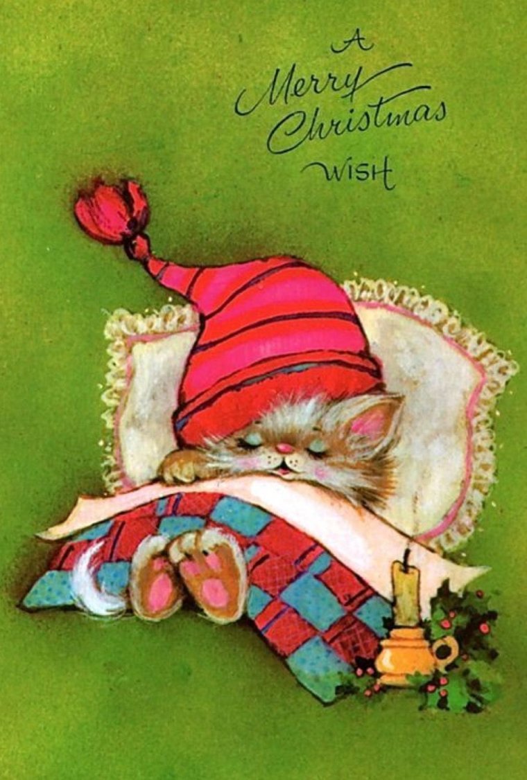 Винтажная открытка спокойной ночи