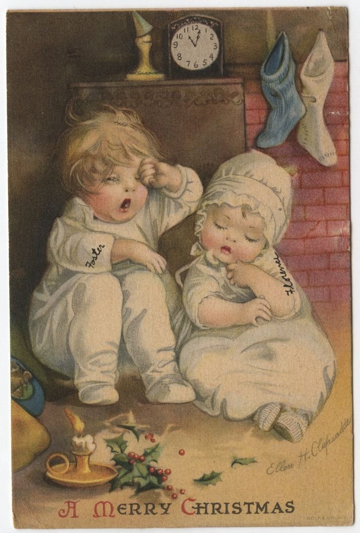 Старинные открытки спокойной ночи