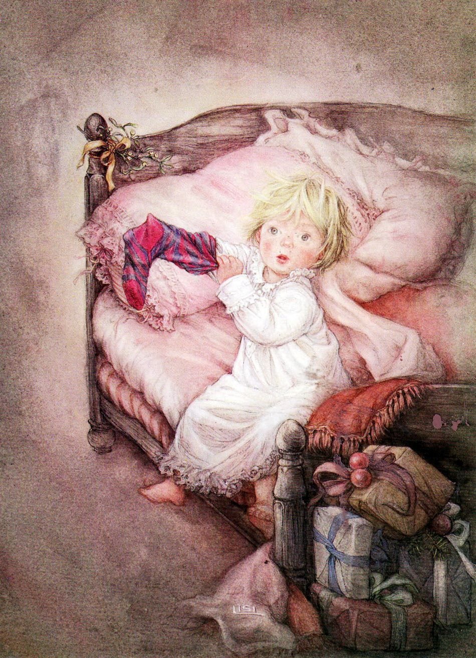 Винтажная открытка спокойной ночи