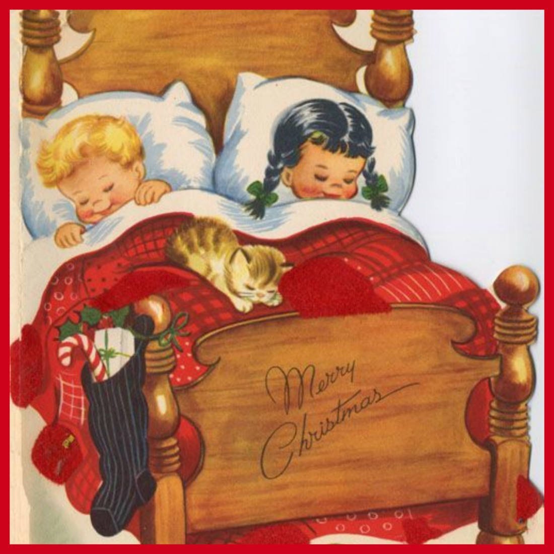 Винтажные открытки для детей спокойной ночи