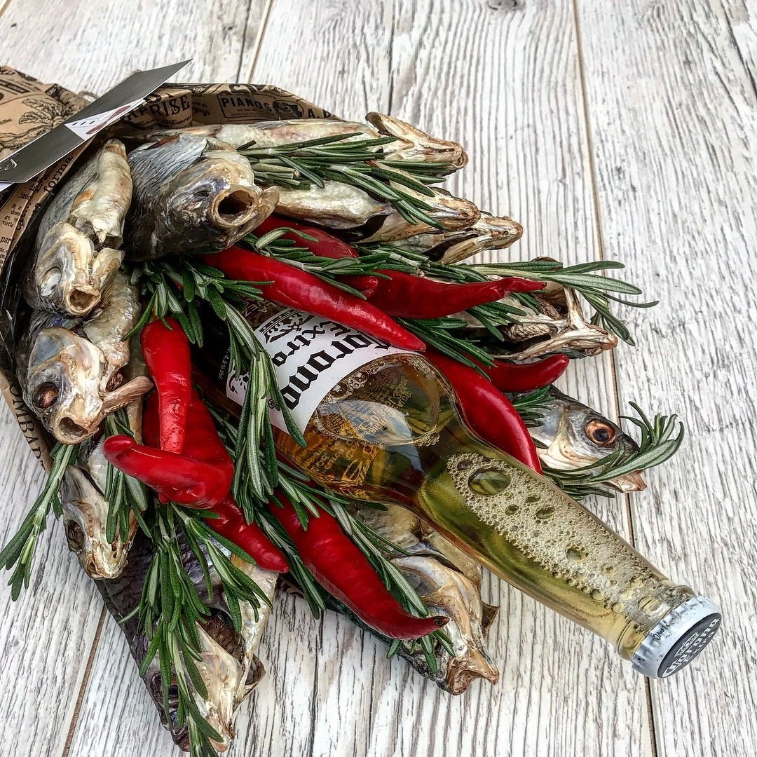 Букет с воблой и пивом