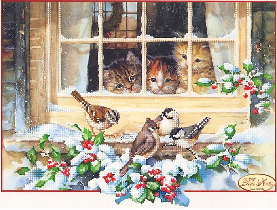 Зимние окна для декупажа