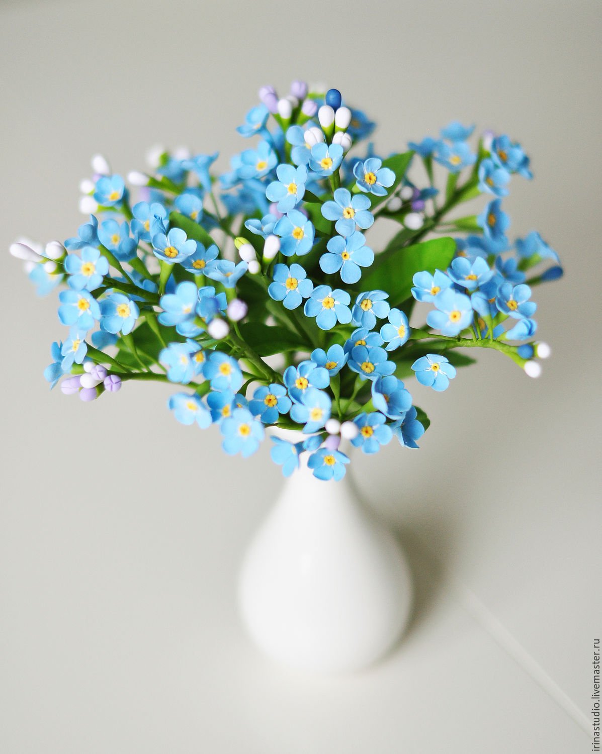 Незабудки полимерная глина букеты