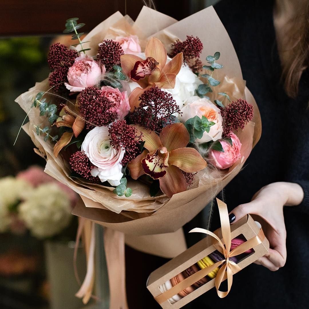 Букет в тёплых тонах