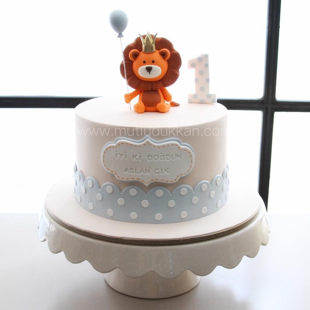 Торт на годик со львом