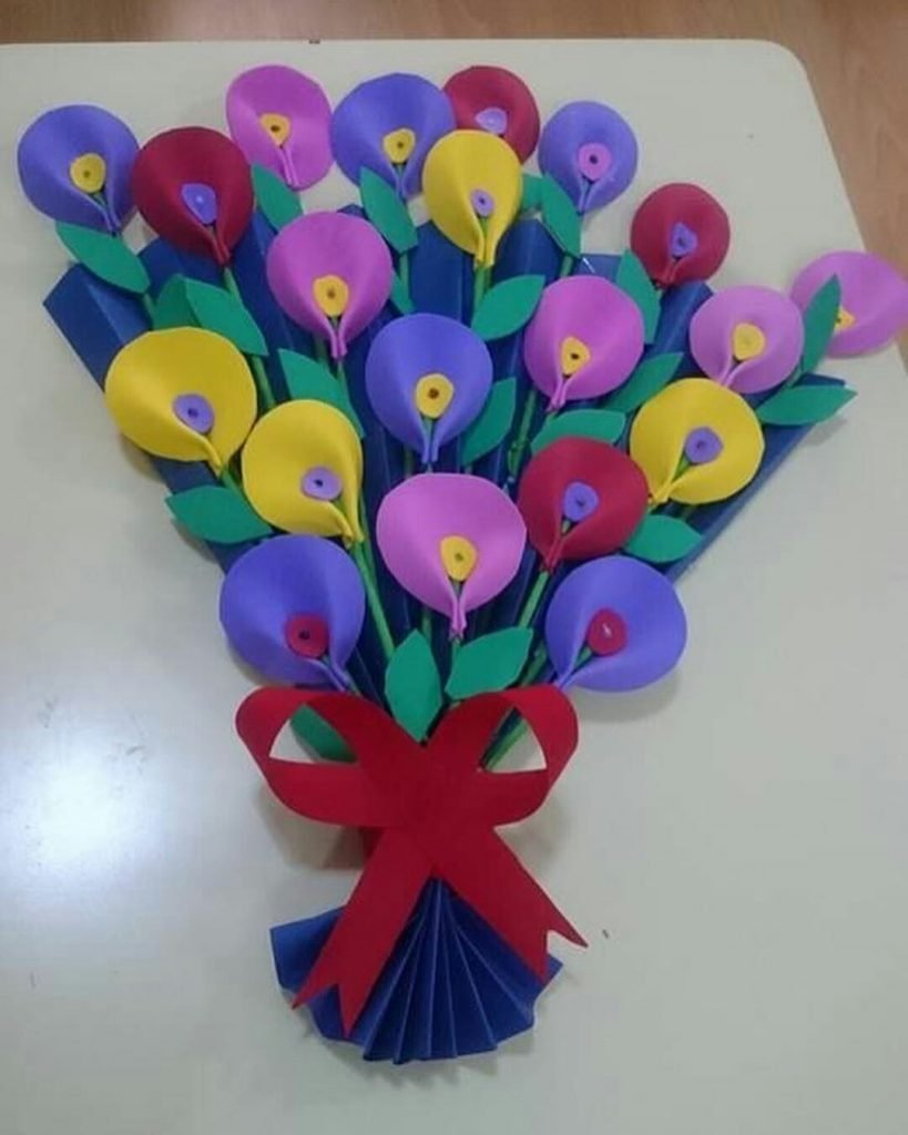 Поделка из бумаги букет для мамы