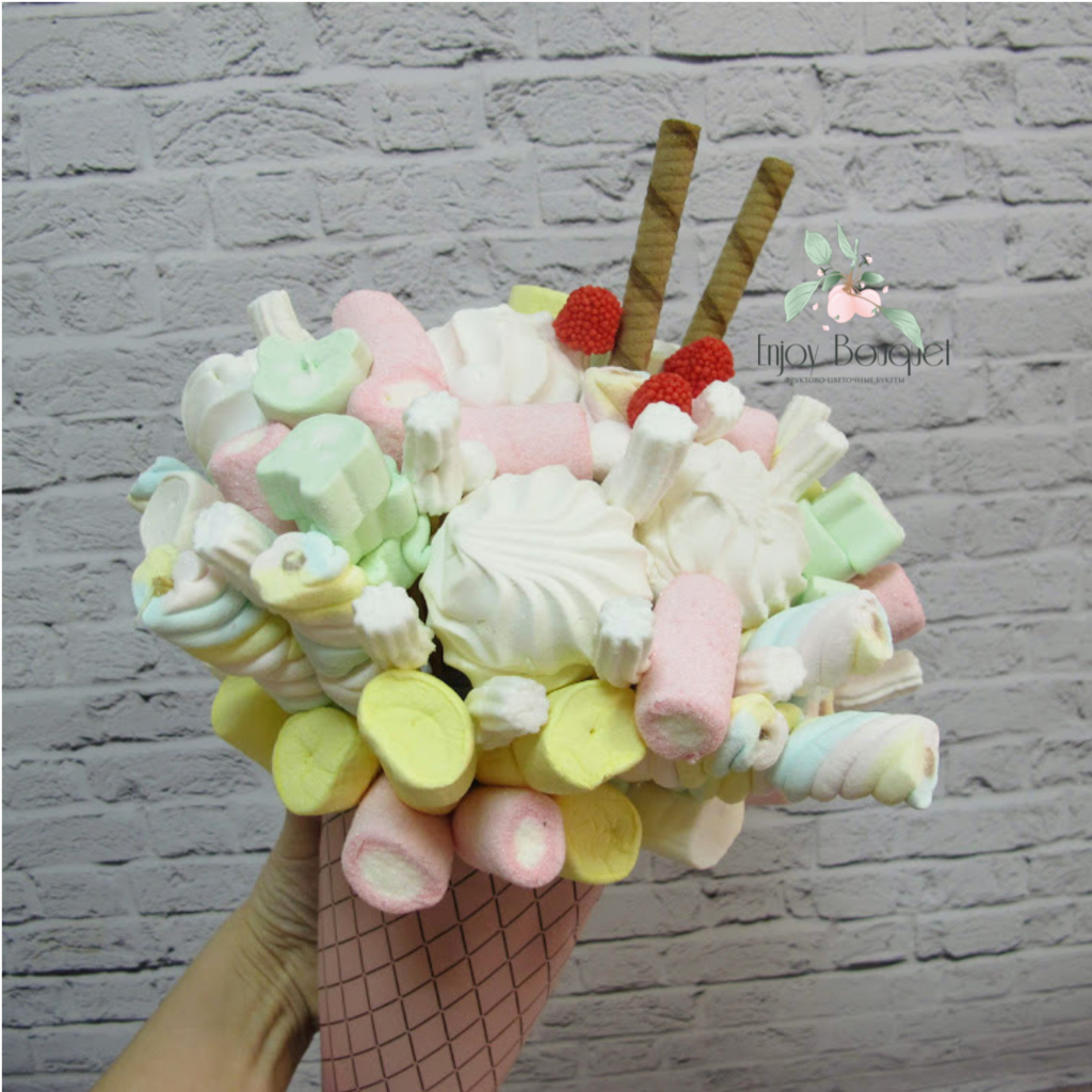 Букет из Рафаэлло и зефира своими