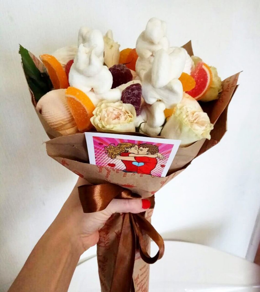 Букет из зефирных цветов