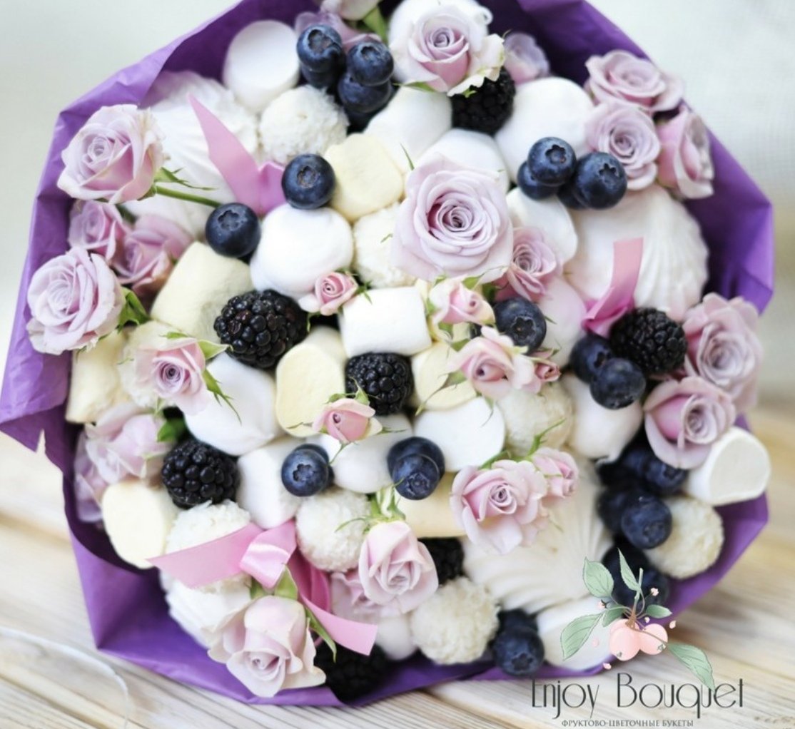 Зефирные розы букет