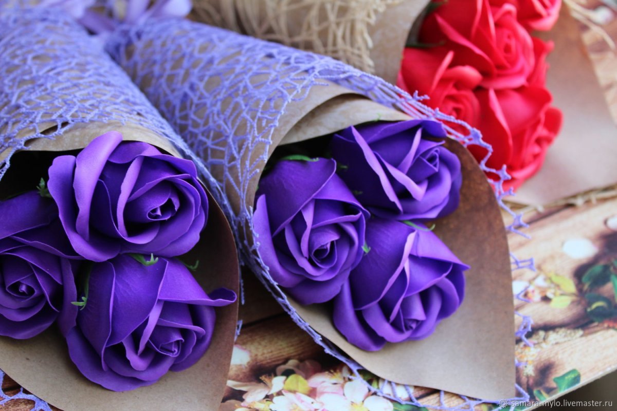 Мыльные розы букеты