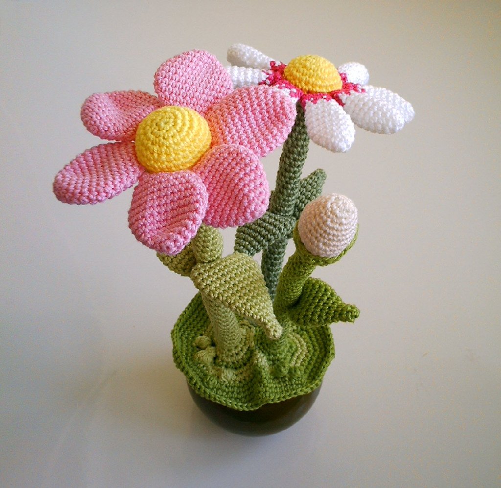 Амигуруми цветы