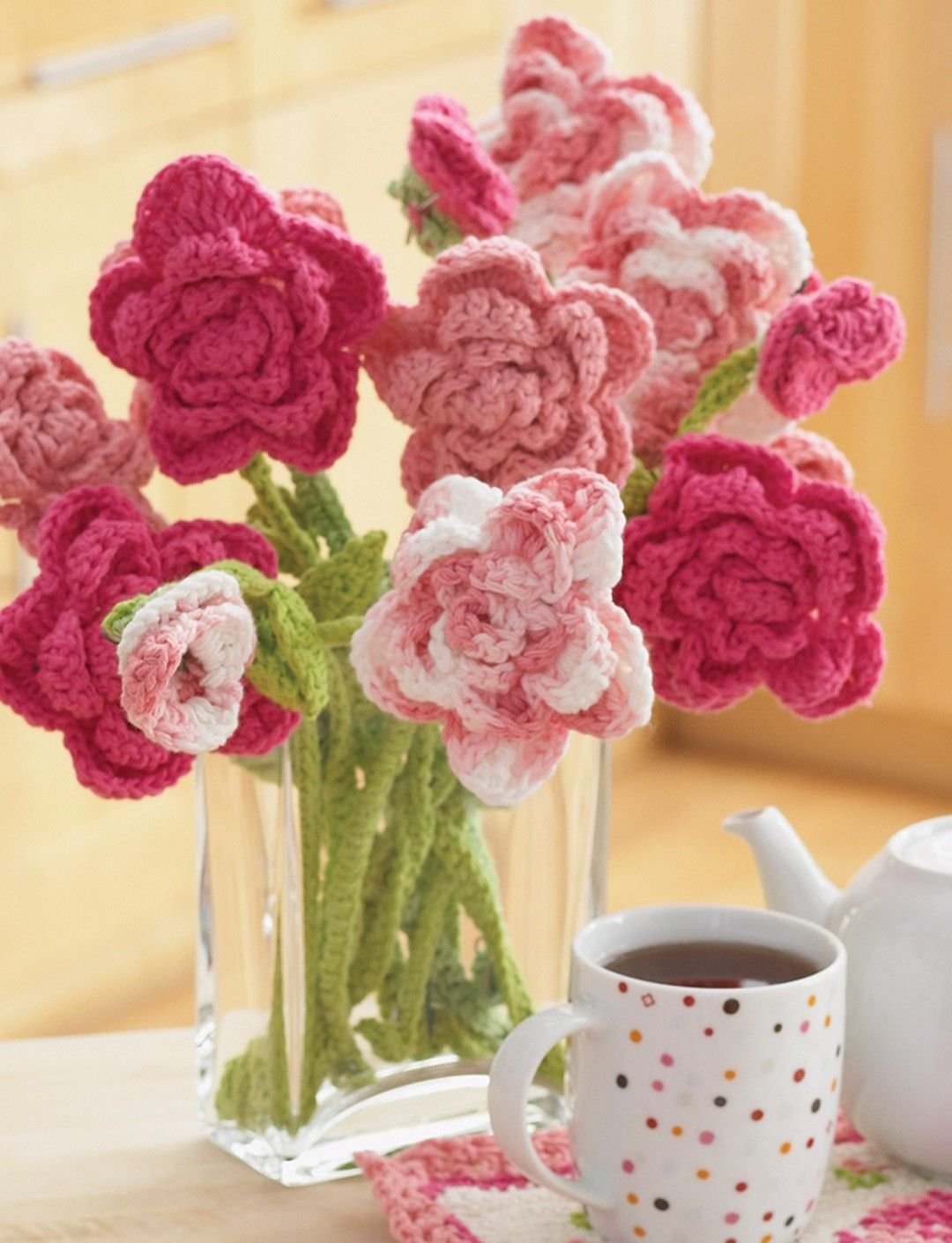 Вязаный букет цветов