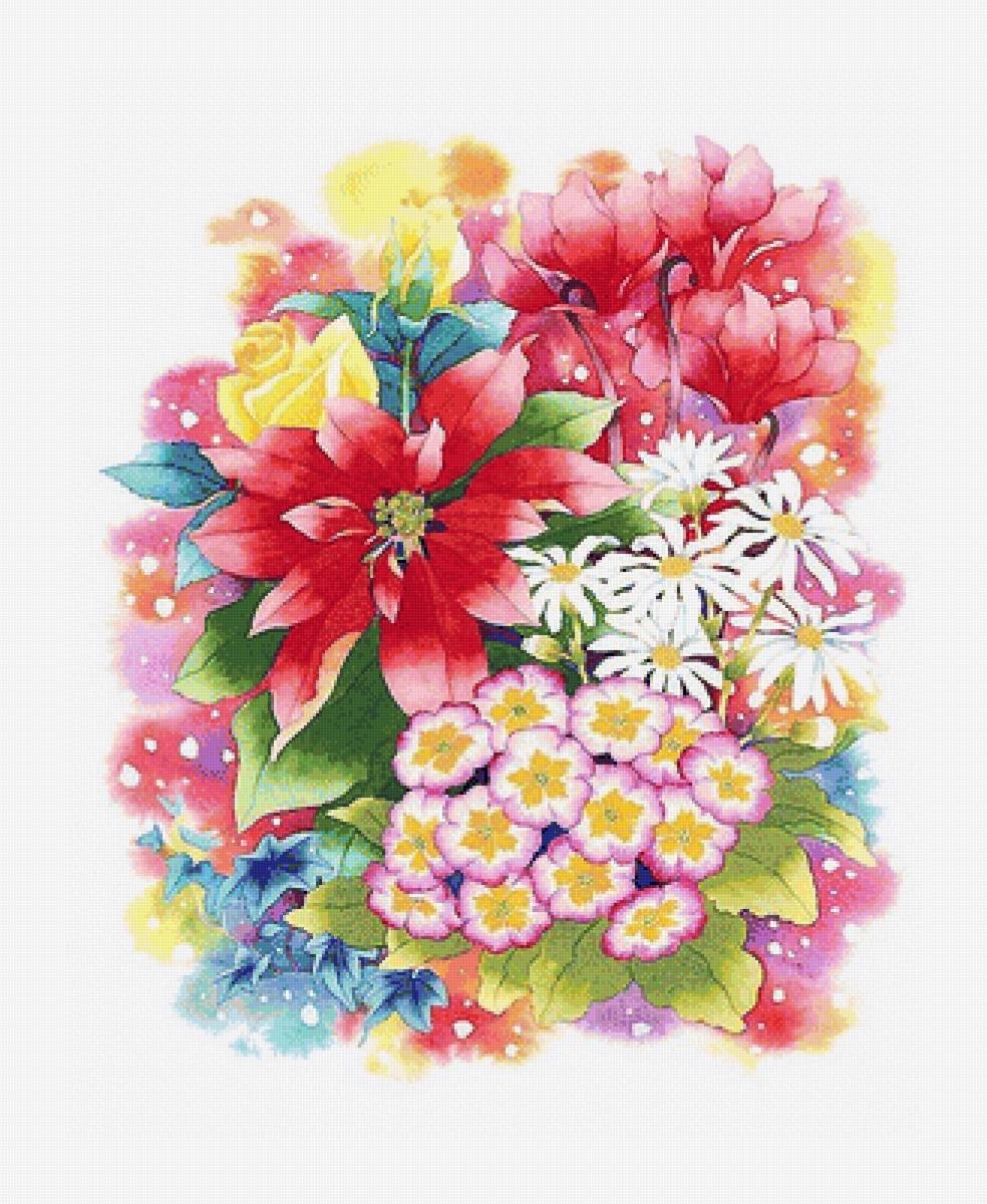 Красивые нарисованные цветы