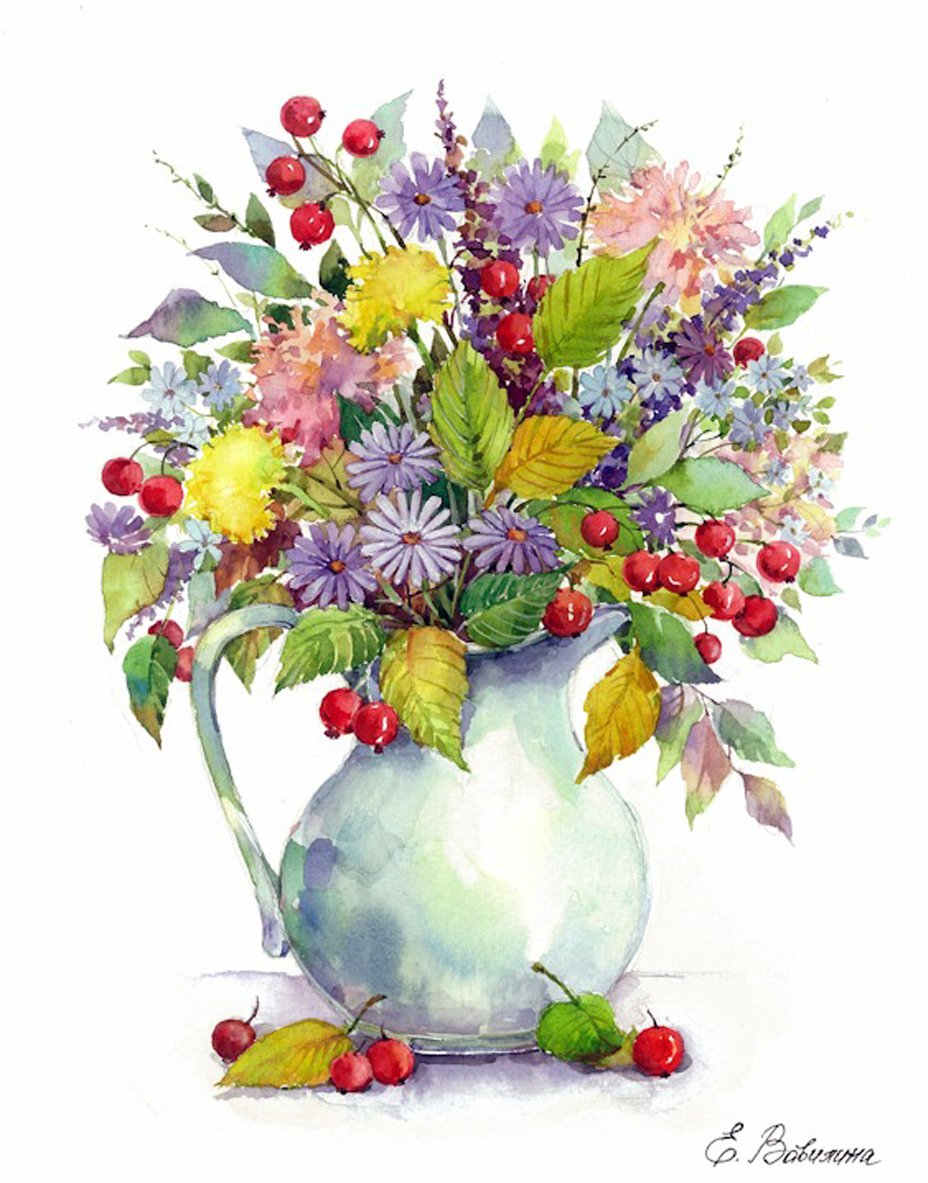 Мультяшные букеты цветов