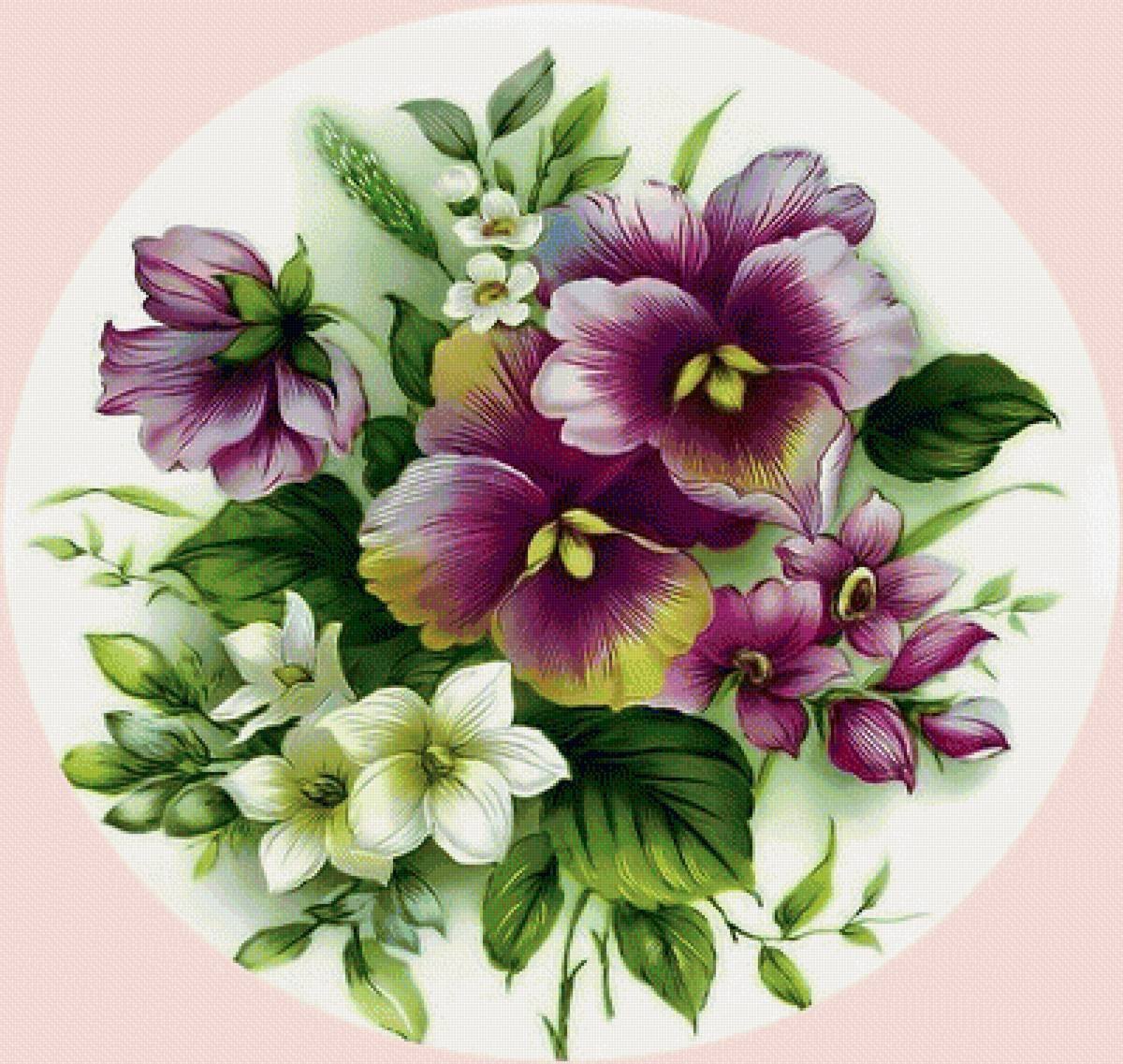 Цветы акварелью на белом фоне