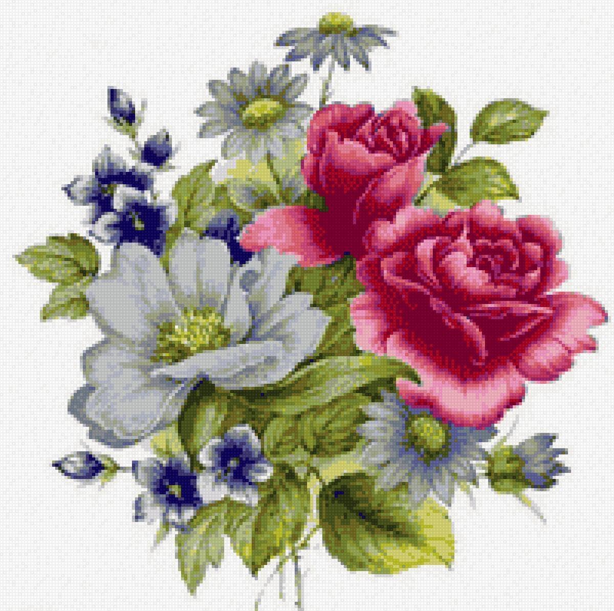 Летний букет акварель