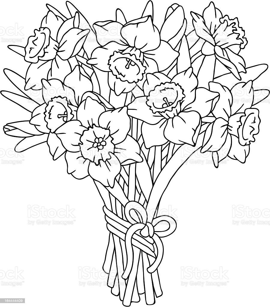 Ваза с цветами раскраска