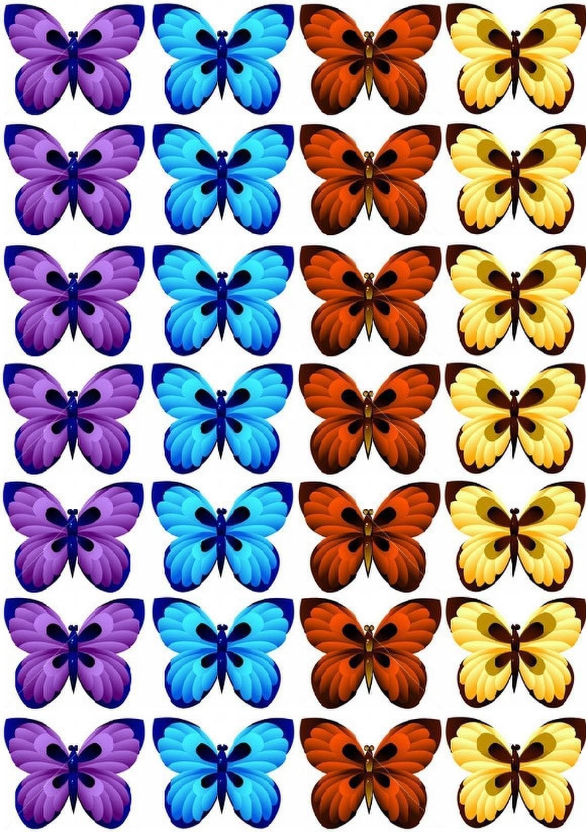 Голубые бабочки печать на торт