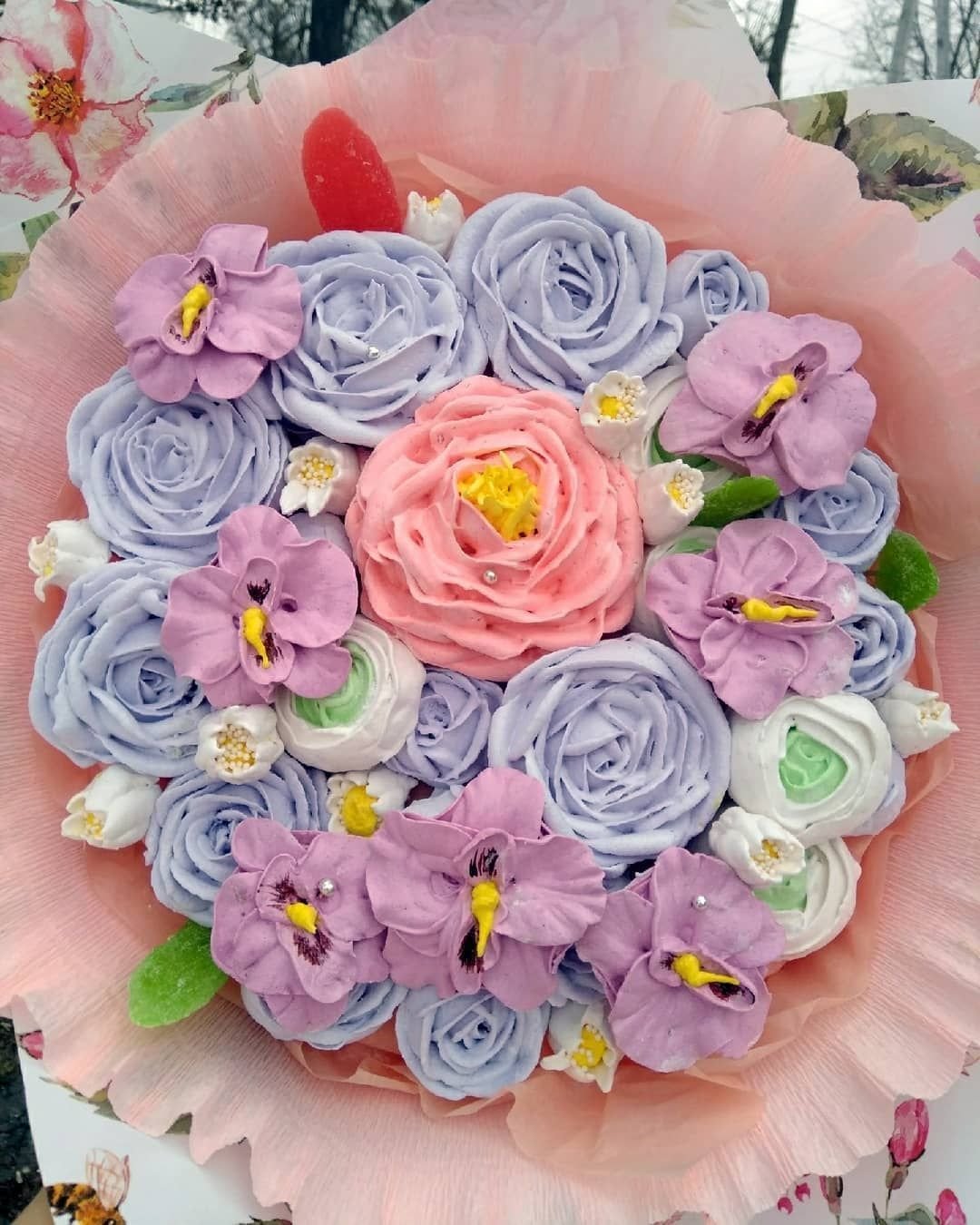 Зефирные цветы букет