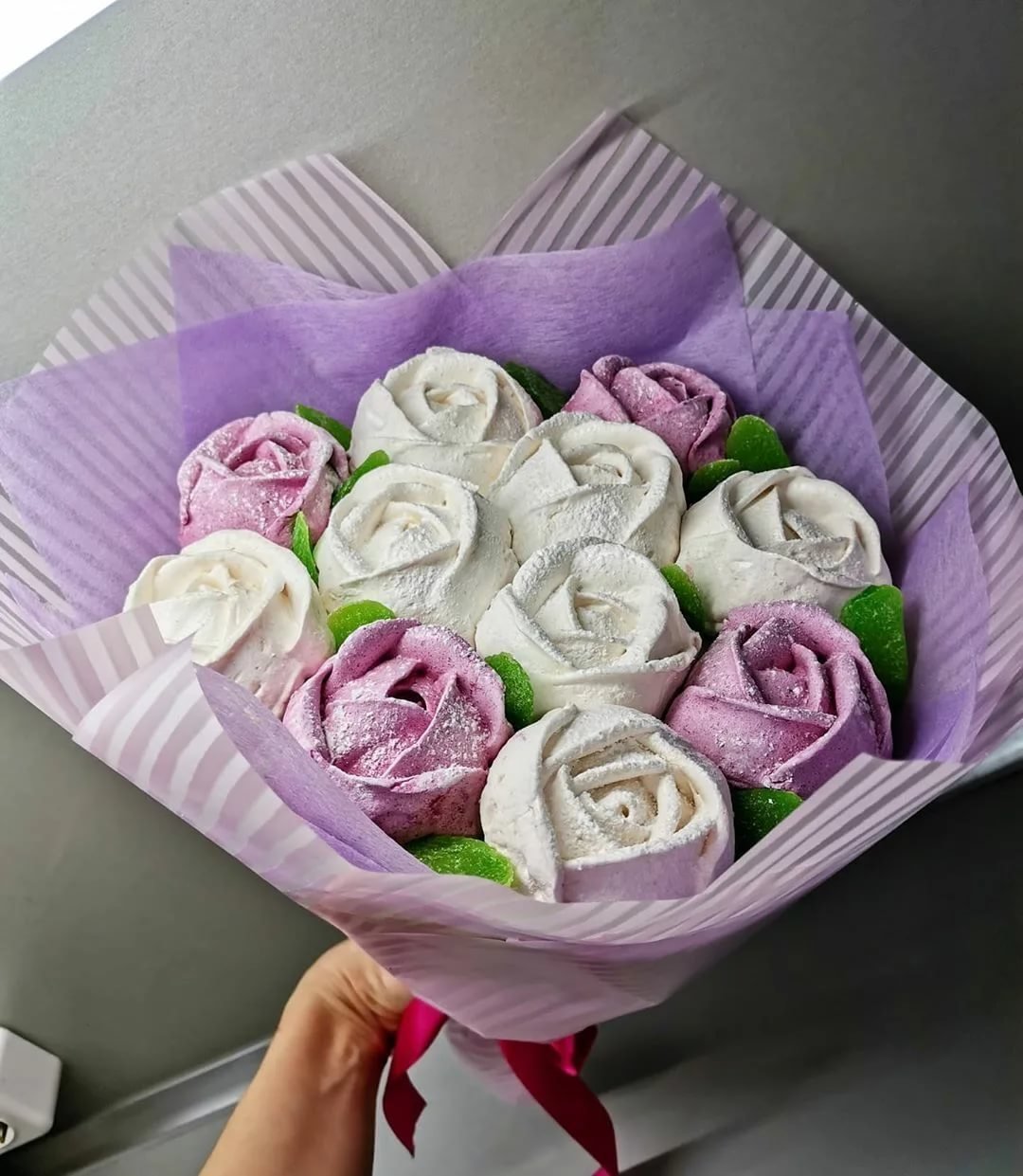 Цветочные букеты из зефира