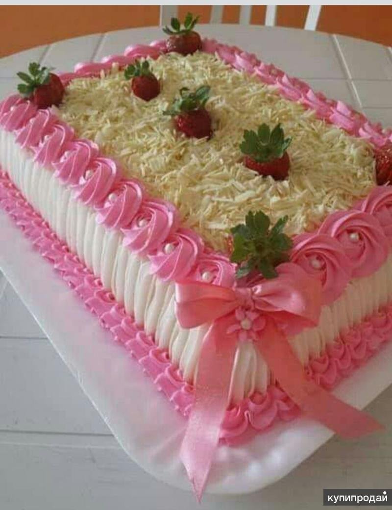 Квадратный торт для девочки